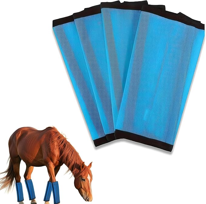 Horse Fly Boot,Loose Fitting Fly Boots for Horses Set of 4,Leggings for Horse Design Protect Horses Legs No More Horsefly Nuisance Greatly&Reduce Stressful Stomping,Breathable/Universal