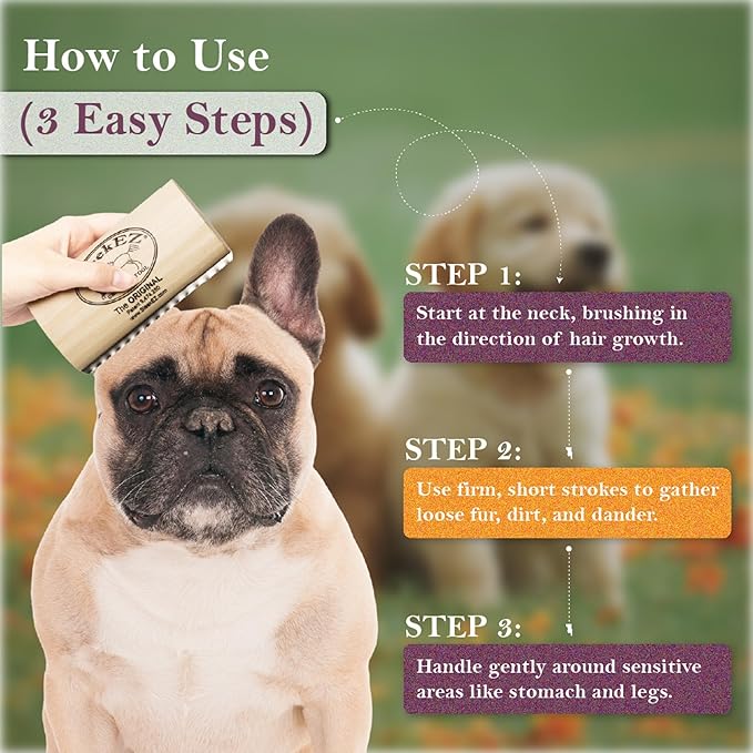 SleekEZ Dog Brush for Shedding & Dog Grooming Supplies | Pet Hair Removal Tool | Great For All Fur Types | For Short, Medium, & Long Hair Pets | Reduces Shedding by 95% | Made in USA | 1 pack | 5 inch