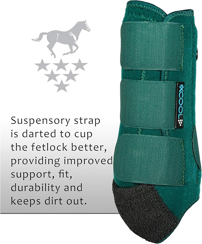 Professional's Choice 2XCOOL Sports Medicine Horse Boots | Protective & Breathable Design for Ultimate Comfort, Durability & Cooling in Active Horses | 2 Pack Large Emerald