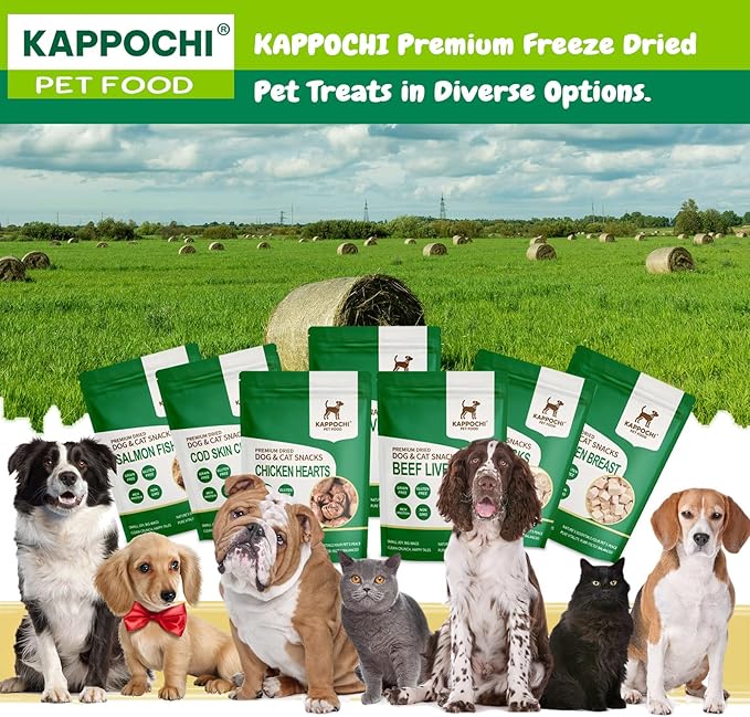 Freeze Dried Chicken Wrapped Cod Skin Dog Treats, Rich in Omega-3, 2.8 Ounce (80.0g), Single Ingredient, High Protein Training Treats, Natural & Raw, No Additives, Grain Free, Gluten Free