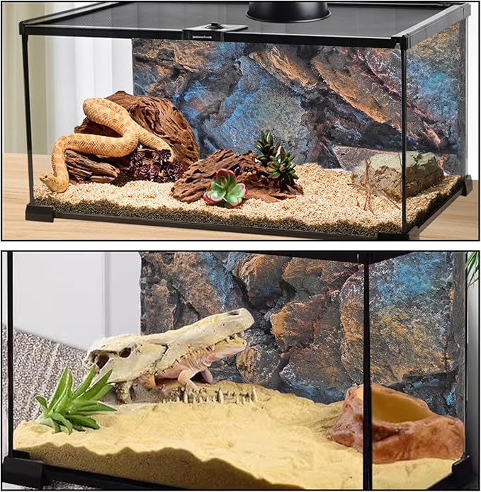Rock Terrarium Background, 3D Reptile Tank Background Board Amphibian Stereo Backdrop Wall Reptile Stereo Decoration Aquarium Decoration Reptile Gecko Frog Lizard