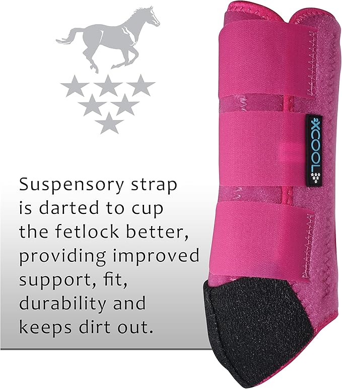Professional's Choice 2XCOOL Sports Medicine Horse Boots | Protective & Breathable Design for Ultimate Comfort & Durability in Active Horses | Value 4 Pack | Large Raspberry