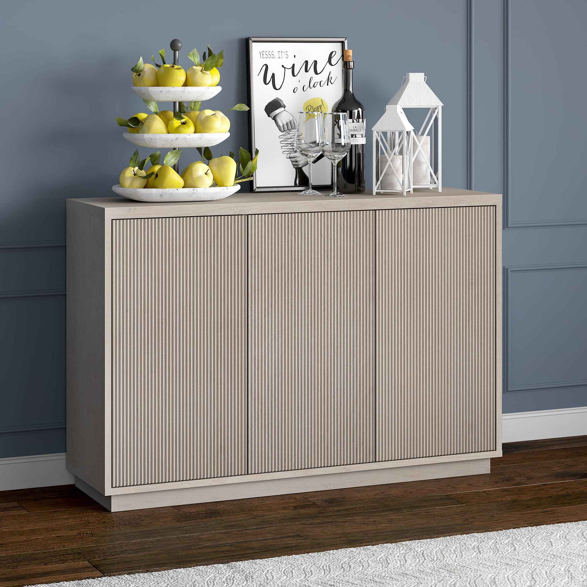 48" Fluted Modern Sideboard Buffet Cabinet