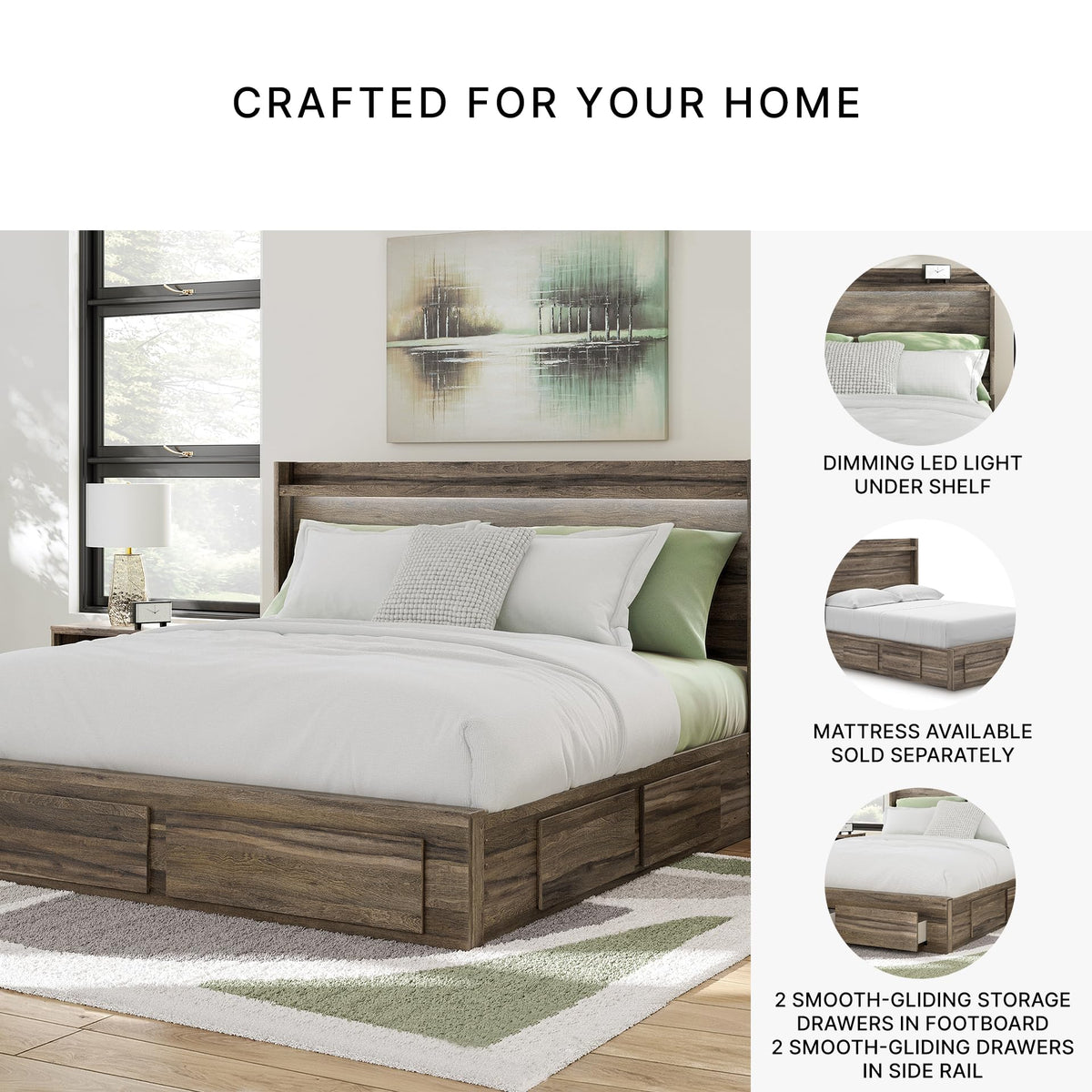 Jusika King Panel Storage Bed Frame