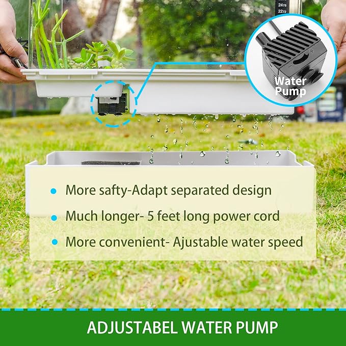 Scratch-Resistant Acrylic Turtle Tank (23×13.5×10 Inch) with Water Filter - Durable Reptile Habitat for Aquatic/Terrestrial Pets, Baby Turtles & Fish | Anti-Scratch Clear Terrarium Aquarium Combo