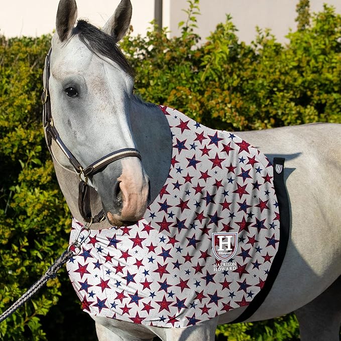Harrison Howard Heat-Insulating Breathable Stretchy Shoulder Guard Anti Rub Bib for Horse Vivid Stars M