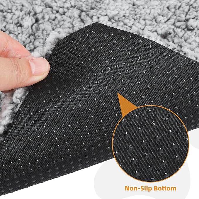 KOOLTAIL Self Warming Cat Bed, 4 Pack 16*20in Plush Extra Warm Self Heating Pet Pad for Crate, Floor, Indoor Outdoor, Non-Slip Upgraded Thermal Foil Puppy Kitten Mat with Removable Washable Cover,Grey