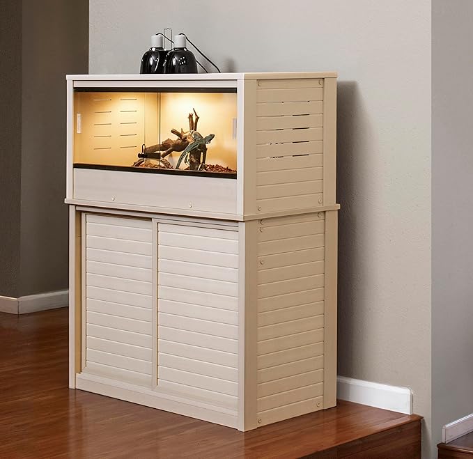 New Age Pet ECOFLEX Medium Reptile Enclosure with Matching Cabinet Stand Set in Maple