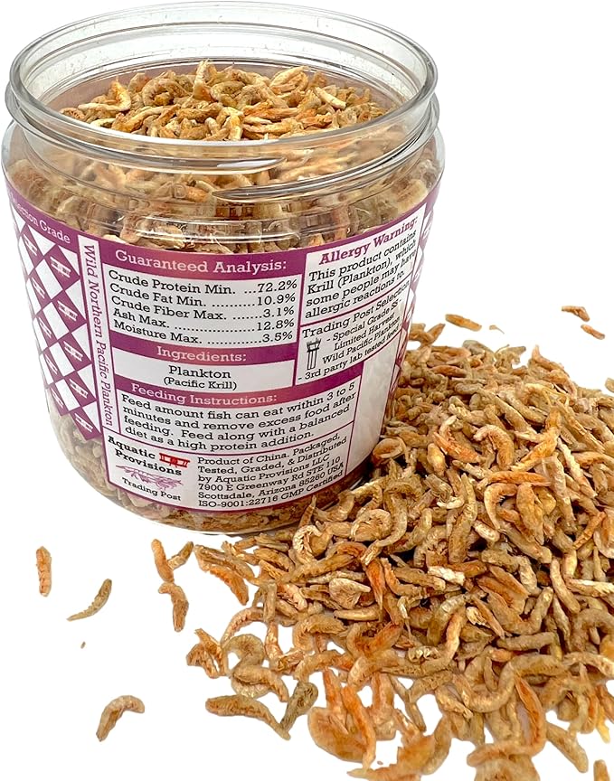 Northern Pacific Plankton High Protein Freeze Dried Floating Fish Food 1.25 oz, for Freshwater and Marine Aquarium Fish
