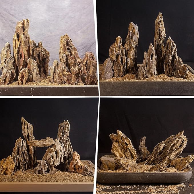 6.6LB Dragon Stone Rock for Aquascaping,Aquarium Decor, Fish Tank Decorations,4-10 Inches Natural Ohko Stone for Fish Tank Landscaping