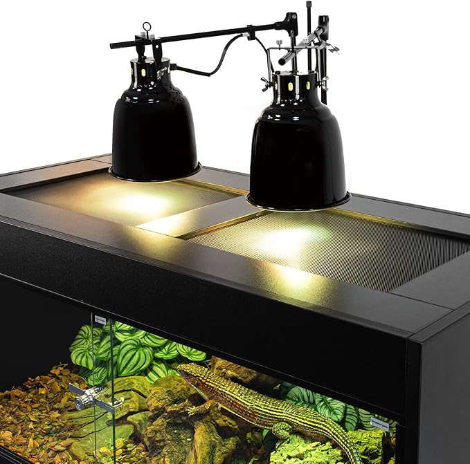 OIIBO 67 Gallon Reptile Original Wood Enclosure, 48"x18"x18" Large Reptile Terrarium with Double Hinge Sliding Doors and Top Screen Ventilation Reptiles Habitat Lounge Black