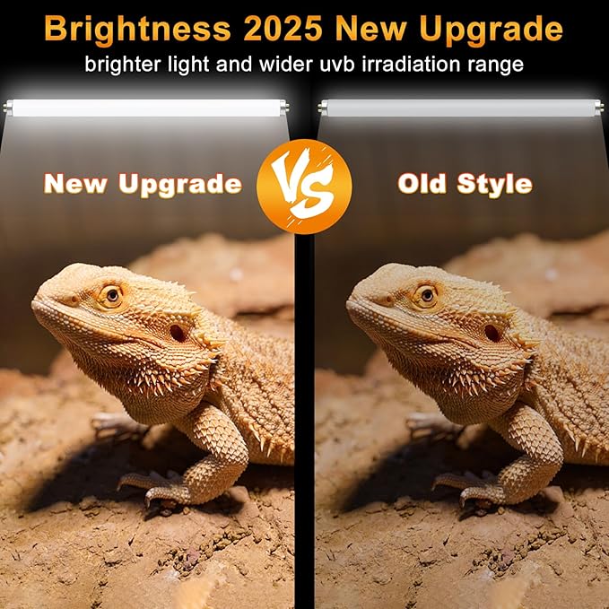 LUCKY HERP T8 15W UVB 10.0 Reptile Light, 18inch UVA UVB Reptile Light Bulb 2 Pack, Fluorescent Lamp for Reptiles Amphibians Lizards Chameleons