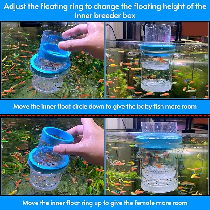 Fish Breeder Box for Fishes Tank Isolation Aquarium Separator Hatchery Incubator for Guppy Baby Betta Saltwater Clownfish Coral Aggressive or Injured Fish (Large Two-Piece Set)