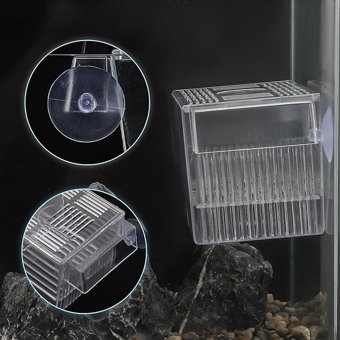 Aquarium Fish Breeder Box, Breeder Box with 2 Suction Cups, Breeder Box for Fish Tank, Large