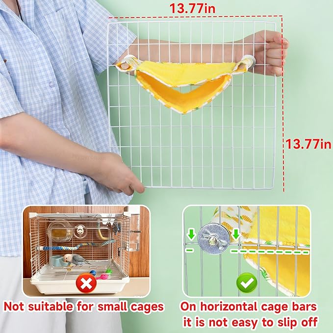 Mygeromon Bird Bed Hammock for Cage Parakeet Sleeping Hut Winter for Parrot/Budgie/Lovebird
