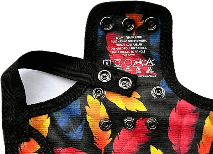 DOWN UNDER OUTDOORS 4 Pack Medium-Large Chicken Saddles with Adjustable Straps, Chicken Apron, Poultry Saver, Pet Supplies, Including Shoulder Cover (Feathers and Flora)