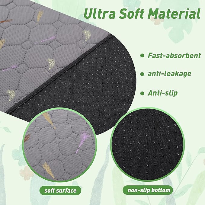 2Pcs Guinea Pig Cage Liners,Guinea Pig Fleece Cage Liners42''X56'' Super Absorbent Washable Pee Pads Reusable for Rabbit Hamster Chinchilla