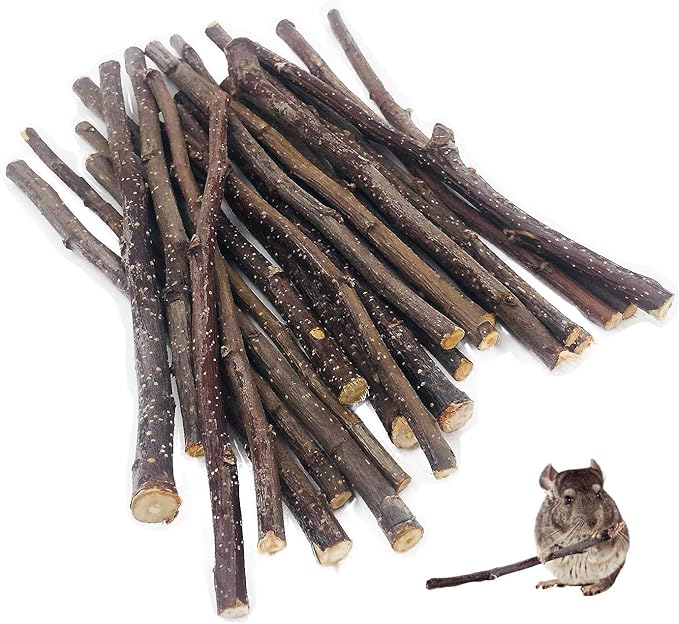 William Craft Apple Sticks Pet Chew Toy Treats for Chinchilla Guinea Pigs Rabbits Squirrel Hamster Bunny