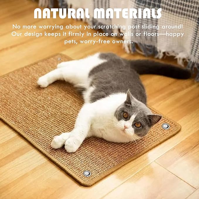 Rabbit Scratching Pad - Natural Sisal Bunny Scratch Pad Durable Rabbit Scratch Pad Chew Toy - 2PCS 16x12 Inches Pet Cage Mat