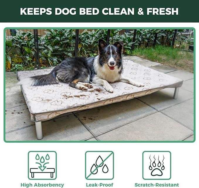 FXW TitanNest Chew-Proof Elevated Dog Bed, Raised Cot for Indoor/Outdoor/Camping Use, Durable & Washable Padded Pet Bed with Exclusive Cover for Extra-Large Dogs, 56.0" L x 31.0" W x 7.3" H, Gray