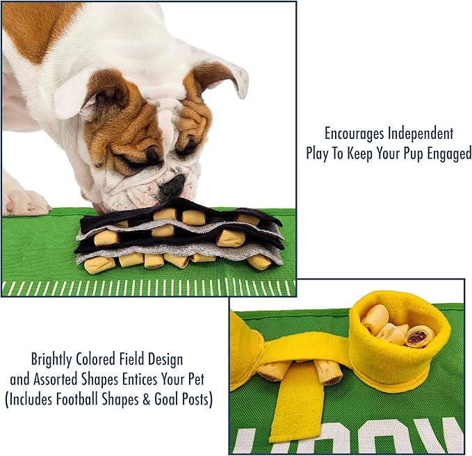 NFL San Francisco 49ers Dog Snuffle Mat – Interactive Pet Slow Feeder, Football Field Design Food Puzzle Toy for Dogs & Cats, Foraging Activity Mat for Smarter Feeding