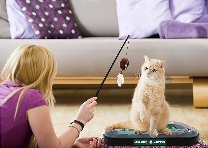 Pets First Cat Scratching Pets First New York Jets Football Field CAT Scratcher Toy with Catnip, Cat Chasing 5-in-1 Kitty Toy, multicolor