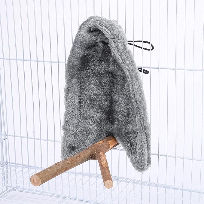 Comfort Corner Fleece Bird Blanket Parrot Cage Snuggle Hut Warm Bird Nest House Bed Hanging Hammock Toy for Parakeet Cockatiel Pigeon Small Animals Shelter Plush Bedding(Size S)