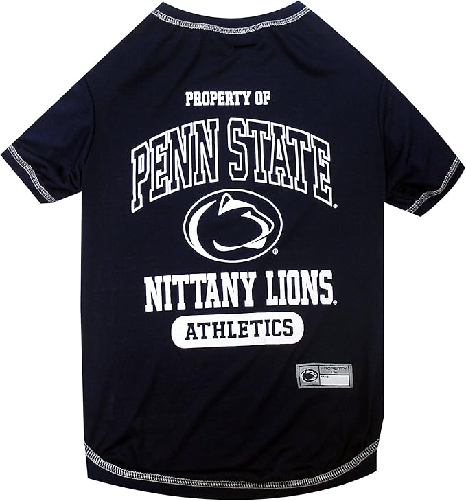 Pets First Collegiate PENN STATE NITTANY LIONS Dog T-Shirt, Small. - Licensed Shirt for Pets Team Colored with Team Logos.- Premium Stretchable Materials for the Comfrot of your Dog & Cat.
