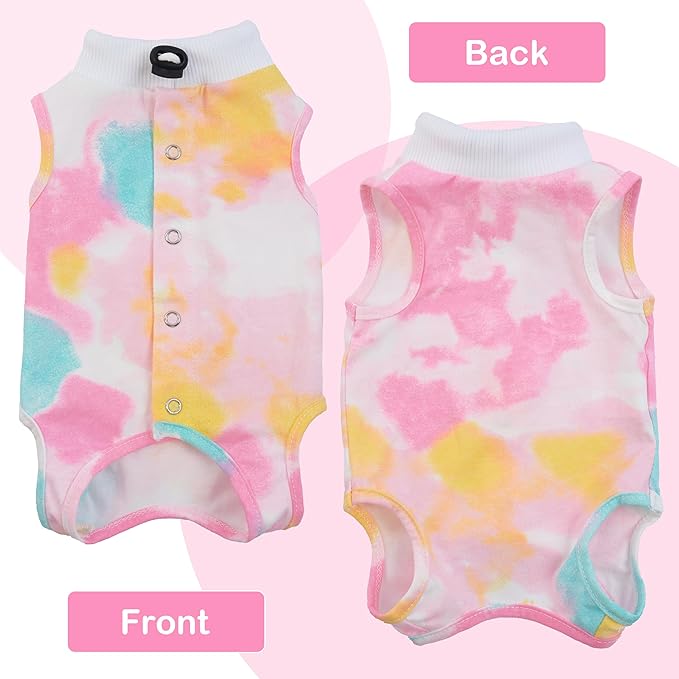 PUMYPOREITY Cat Recovery Suit, Cat Surgery Recovery Suit Female, Cat Spay Recovery Suit, Alternative to Cone of Shame, Cat Surgical Recovery Suit for Skin Diseases, Pink, L