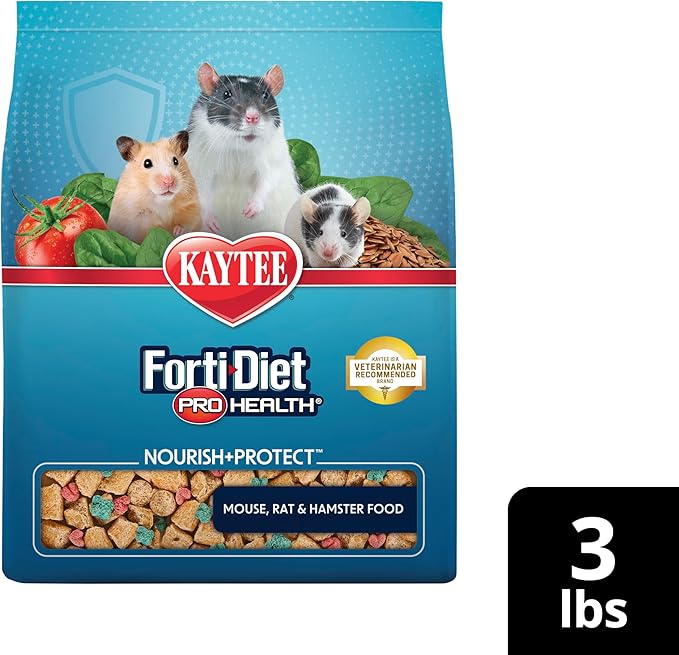 Kaytee Forti Diet Pro Health Small Animal Food For Mouse And Pet Rats, 3-Pound