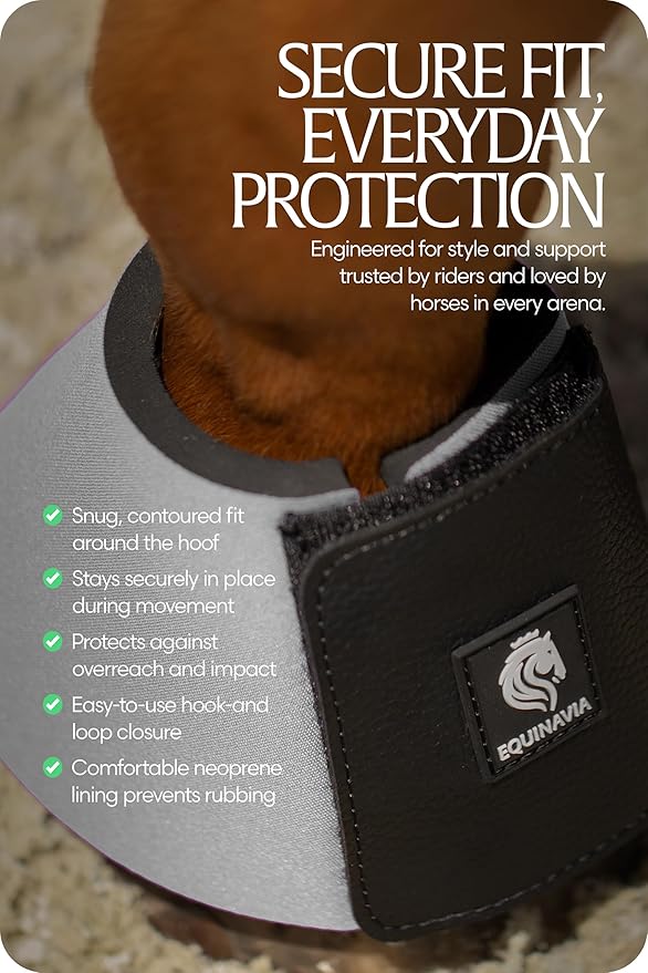 Equinavia Toki Bell Boots for Horses | Neoprene Overreach Boots - Steel Grey - L