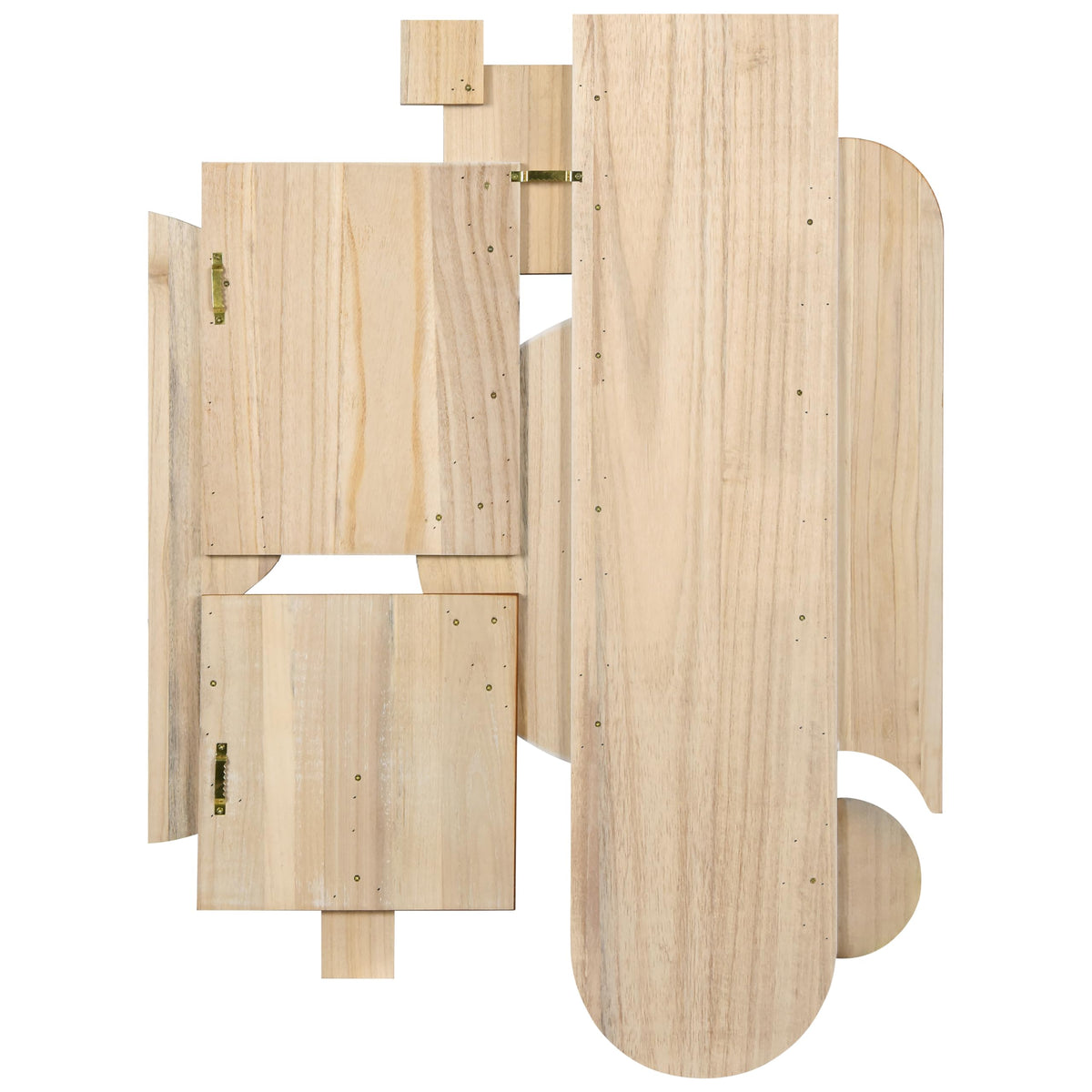 Cinnamon Dreamscape II" Handmade Dimensional Solid Paulownia Wood Abstracts Wall Art (23 Count)