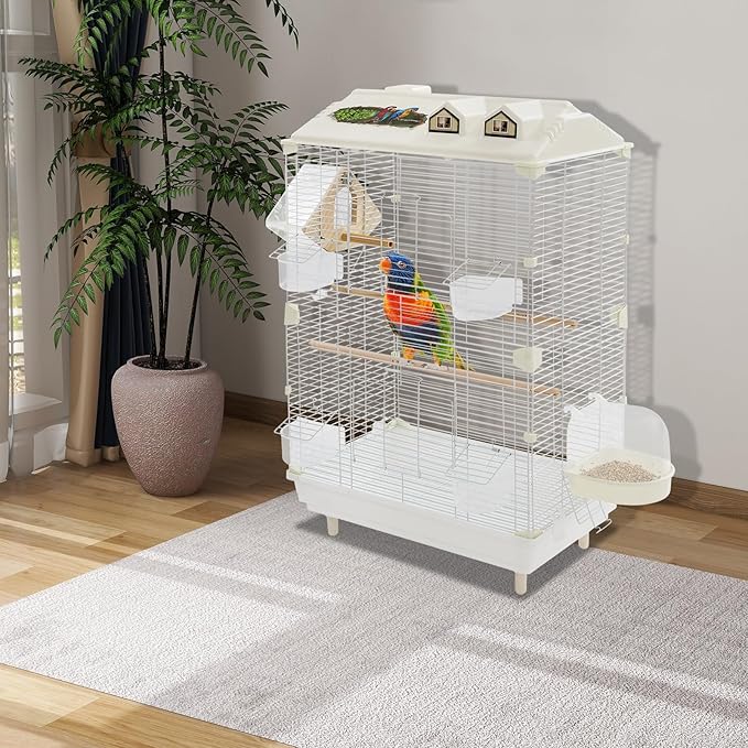Medium Small Bird Cage with Stand Freestanding Flight Cage for Parrot Cockatiels Lovebirds Finches Parakeet Budgies