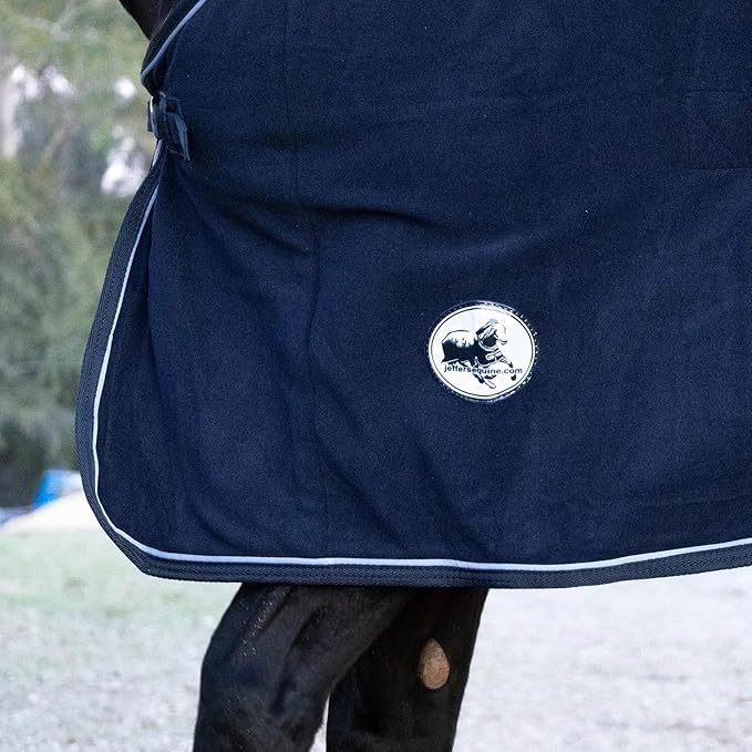 Jeffers Equine Elite Fleece Horse Cooler Blanket, 78 Inch – Soft, Adjustable Fit, Lightweight, Easy Care, Moisture Wicking Cooling Sheet with Surcingle for Post Exercise, Travel for Horses – Navy