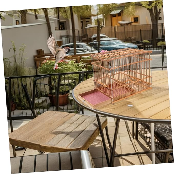 Lightweight Bird Cage Portable Woven Bird Carrier for Small Birds Stylish Outdoor Travel Accessory for Budgies Parakeets and More Durable Design for Everyday Use
