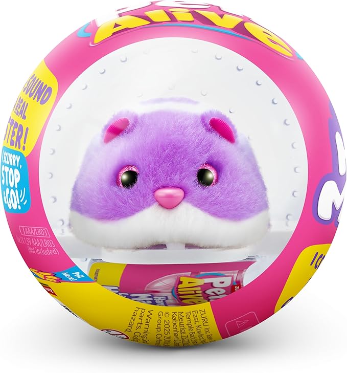 Pets Alive Hamstermania (Purple) by ZURU Hamster, Electronic Pet, 20+ Sounds Interactive, Hamster Ball Toy for Girls and Children