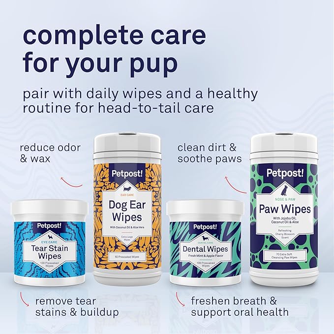 Petpost | Oatmeal & Chamomile Dog Shampoo. Soothes Dry, Sensitive Skin, Moisturizes & Softens Coat with Aloe & Yucca. 8 oz