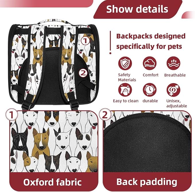 Colorful Bull Dogs Pet Carrier Soft Sided Carrier for Small Medium Cats Dogs