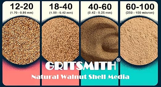 60-100 Grit Premium Ground Walnut Shell Media (20 LBS / 9.08 KG) - Ultra Fine Grit for Tumbling, Blasting, Vibratory, Polishing, Deburring, Exfoliant