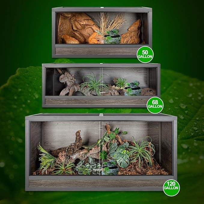 500ML Reptile Waterfall Fountain, Reptile Water Drinking Fountain for Bearded Dragons, Geckos & Lizards – Terrarium Waterfall with Feeding Bowl, Flowing Water, Natural Resin