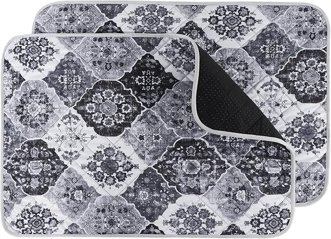 IEUUMLER Washable Pee Pads for Dogs, 2 Pack Reusable Pee Pads for Dogs Non-Slip Grip, Super Absorbent Waterproof Puppy Pads for Potty Training, Playpen, Crate, Whelping Box EU011 Black Grey, 24x18
