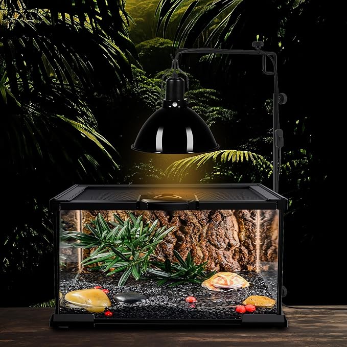 DXOPHIEX 8.5inch Dome Reptile Heat Lamp Reptile Light Fixture UVB Light Fixture Max 150W for Bearded Dragon, Turtles, Snake and Lizard Terrarium