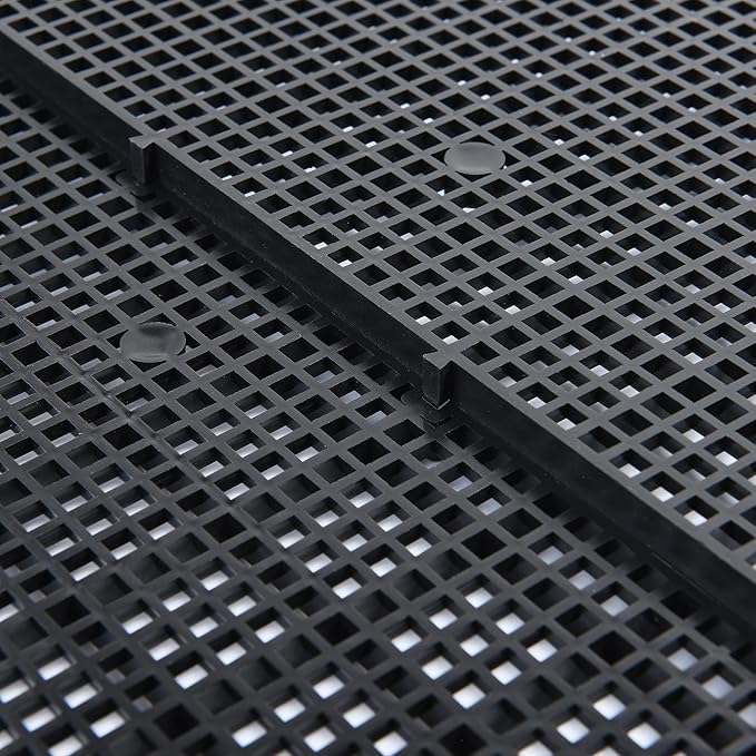 ALEGI Aquarium Grid Isolate Board Divider Fish Tank Bottom Black Filter Tray Plastic Crate (4pcs Black)