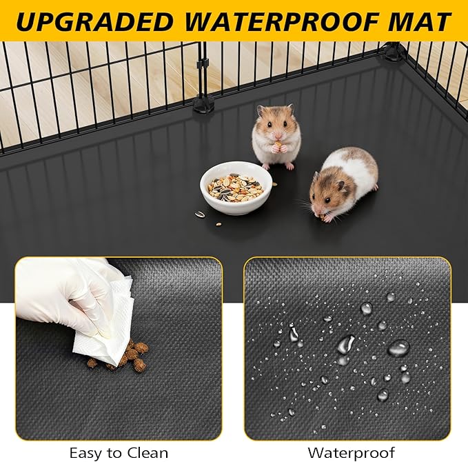 XiaZ Small Animal Playpen 26 Panels, Guinea Pig Cages with Waterproof Mat 47.2" x 23.6" x 23.6",Puppy Play Pen for Chicken,Pet Fence for Rabbit,Bunny,Ferrets,Hamsters,Hedgehogs Indoor