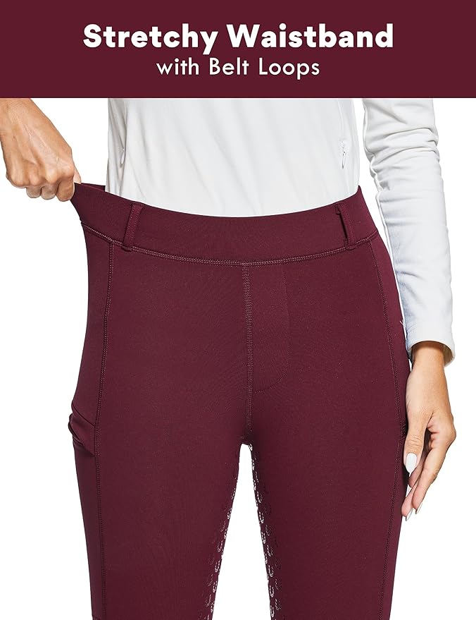 FitsT4 Sports Women's Winter Horse Riding Pants with Zipper Pockets Full Seat Riding Tights Fleece Lined Equestrian Breeches