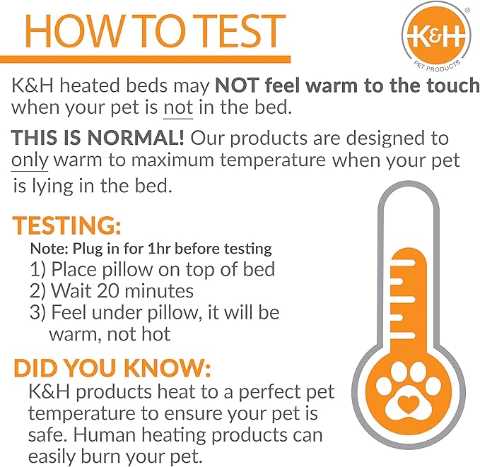 K&H Pet Products Pet Bed Warmer, Turn Any Pet Bed Into a Heated Cat or Dog Bed, Waterproof Indoor Heated Warming Pad Insert, Automatic Temperature, Safety Listed - Medium 20 X 5.5in Tan