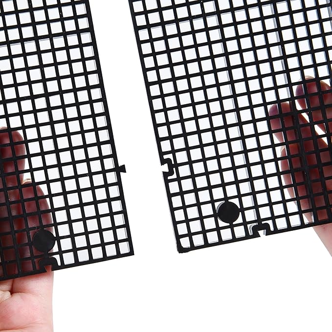 ALEGI Aquarium Grid Isolate Board Divider Fish Tank Bottom Black Filter Tray Plastic Crate (4pcs Black)