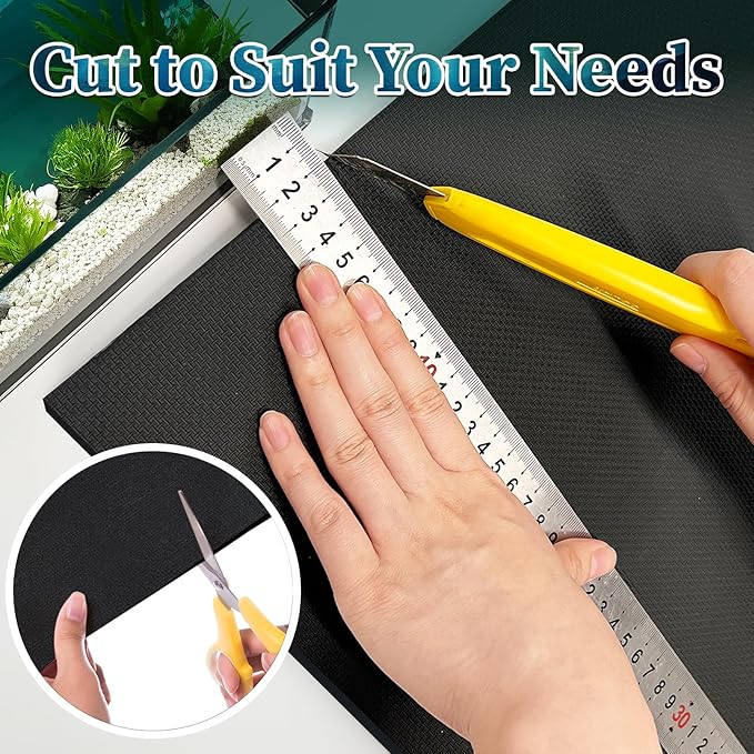 48x24 Inch Aquarium Leveling Mat - Neoprene Non-Slip Shockproof Fish Tank Pad, 0.2" Thick Waterproof Tank Base Cushion for Uneven Surfaces, Cut-to-Size Floor & Desktop Protector