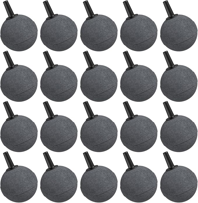 20 Pack 1.18 Inch Aquarium Air Stones, Long Lasting Aerator Oxygen Diffuser Aquarium Bubble Stone, Air Pump Accessories for Aquariums, Fish Tanks, Hydroponics, Ponds