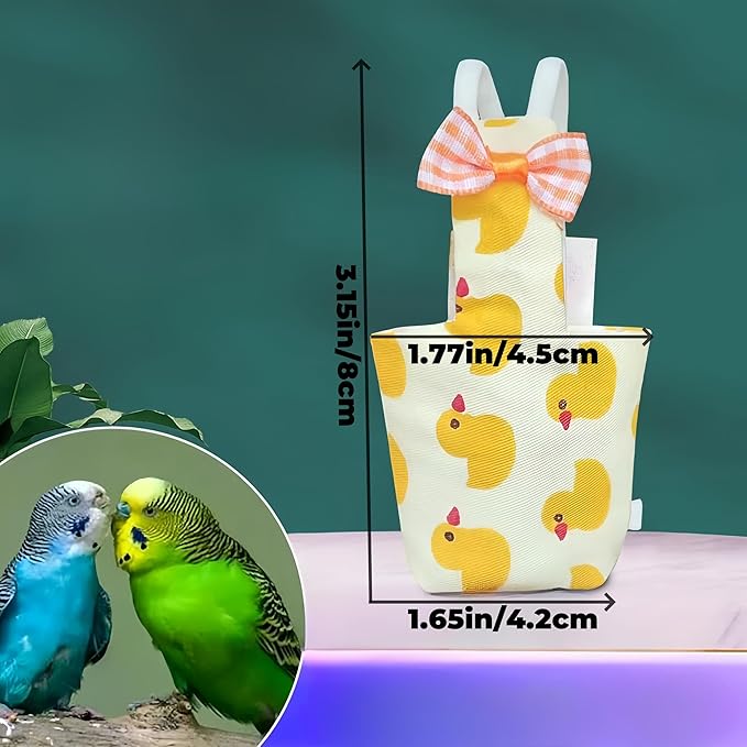 5 Pcs Bird Diapers Bird Harness Flight Suits Diapers Reusable Parrot Nappy with Waterproof Inner Layer Washable Cute Urine Wet Suit for Cockatiel Conure Budgie Macaw Parakeet Lovebird,S